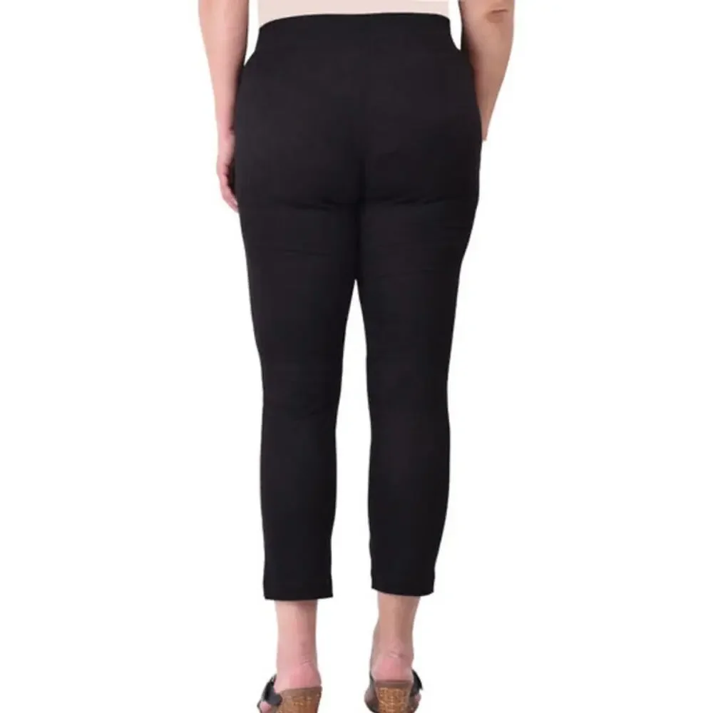 Ethyl Clothing Hadar Black Cropped Soft Pants size 2 Spandex Blend Basic